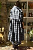 Nora Brushed Cotton Gingham Frock Coat Navy